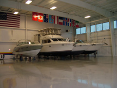 Pelican Hangar Flight Operations Center lets you save the expense of shrink-wrapping your boat when preparing for winter storage.  Our hangar offers temperature controlled storage.