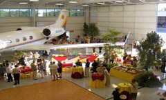 Our airplane hangar is available for private parties.
